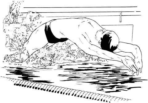 Backstroke Start Coloring Page